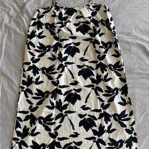 A New Day Black and White A-Line Midi Dress